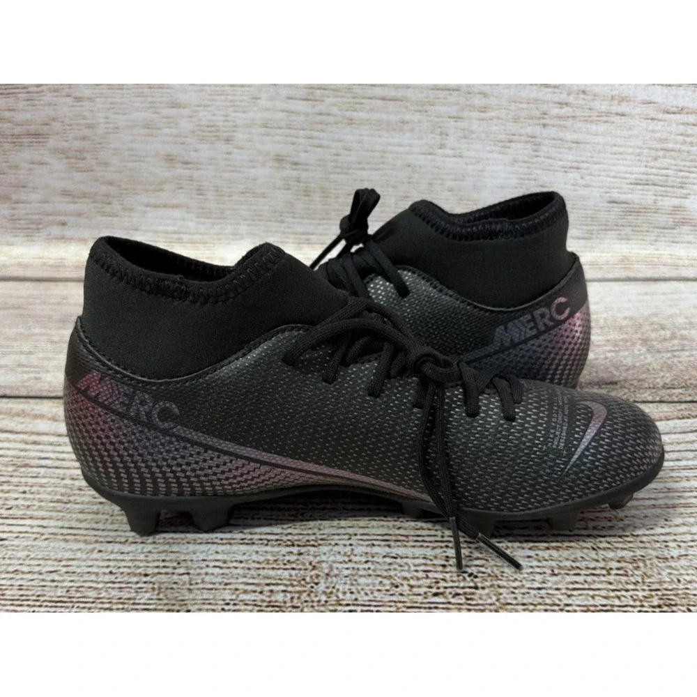 Nike Mercurial Superfly 7 Club FG/MG Black Soccer Cleats Size 4Y AT7949-010 NEW - Picture 6 of 10